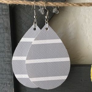 Faux leather teardrop earrings